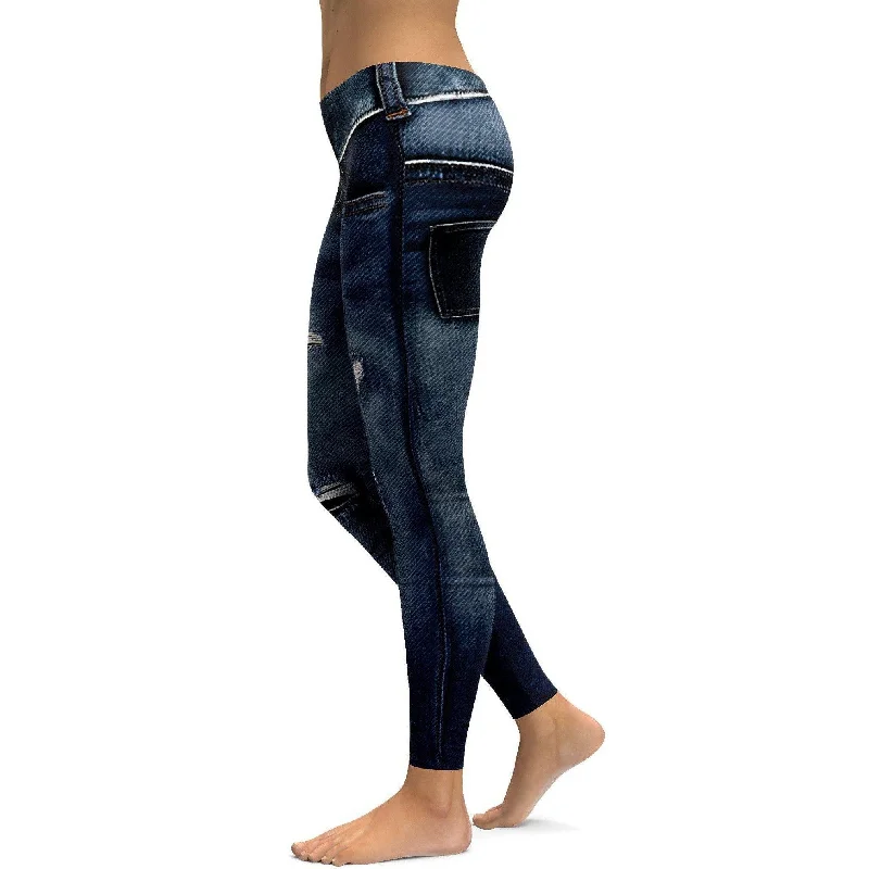 Flexible Fit Yoga Pants for All-Day Wear -Realistic Denim Jeans Leggings