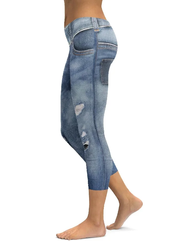 Supportive and Stylish Yoga Pants -Realistic Jeans Capris
