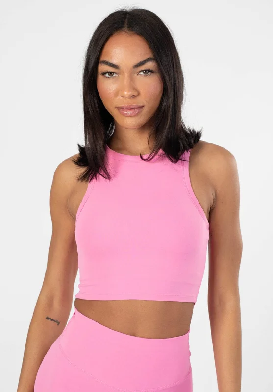 Yoga Tops for Comfortable Stretching and Posing -RecStretch™ Classic Crop Bubble Gum