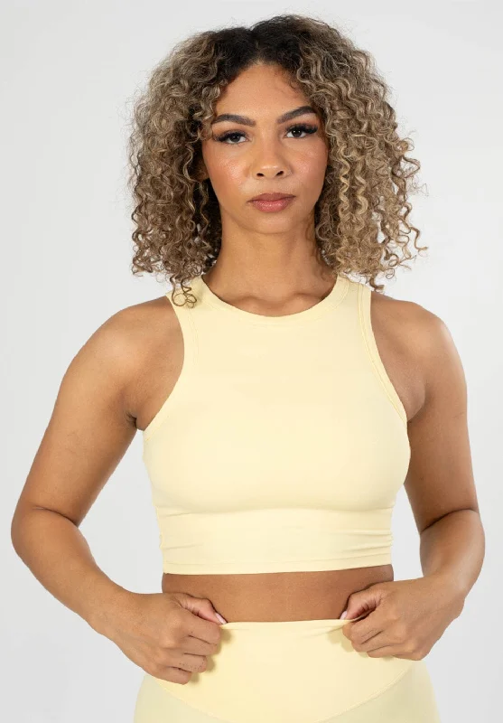 Seamless Yoga Tops for Extra Comfort -RecStretch™ Classic Crop Lemon Drop