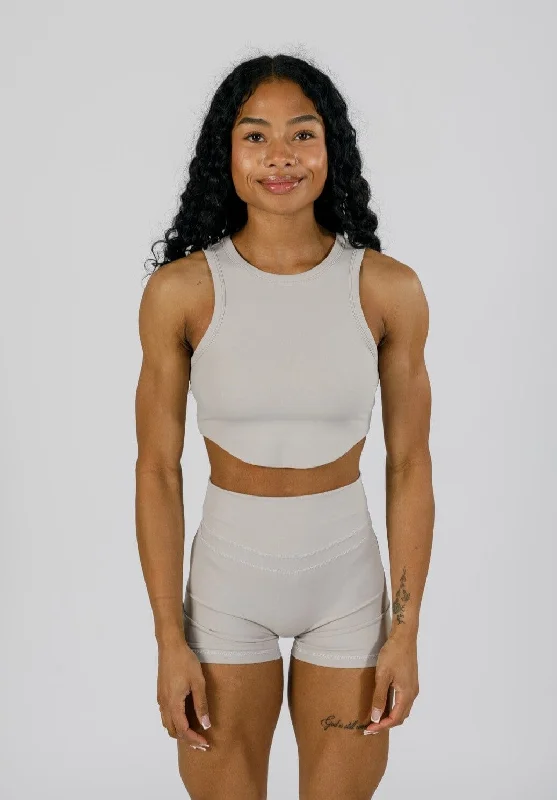 Yoga Tops for All-Day Comfort -RecStretch™ Contour Crop Death Valley