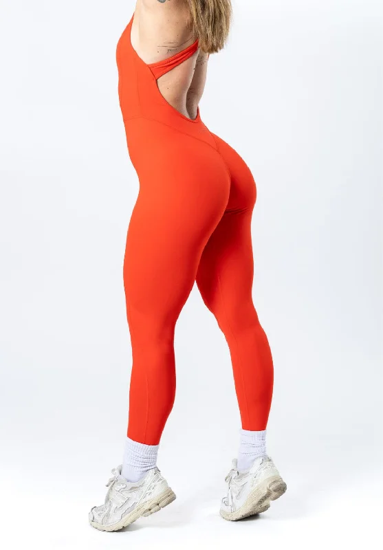Yoga Tops for Deep Stretching Poses -RecStretch Define Sculptseam™ Jumpsuit Hot Shot