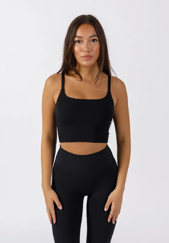 Stylish Yoga Tops for Yoga Classes -RecStretch Essential Brami Black