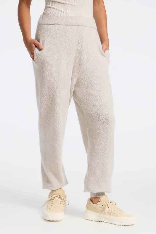 Premium Yoga Pants for Women -Recycled Cashmere Trackpants - Oatmeal