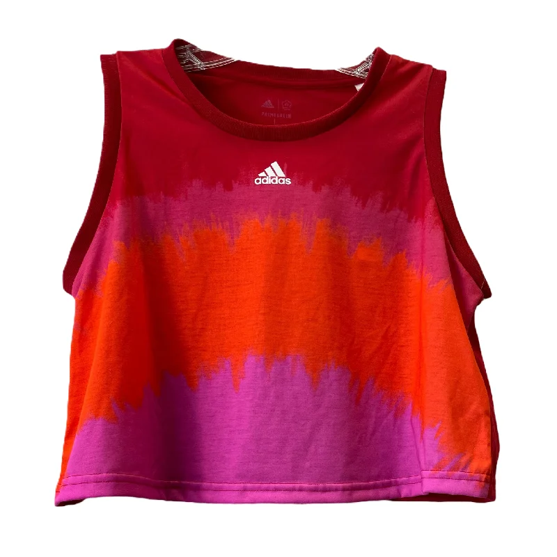 Adjustable Yoga Tops for Comfort -Red Athletic Tank Top By Adidas, Size: L