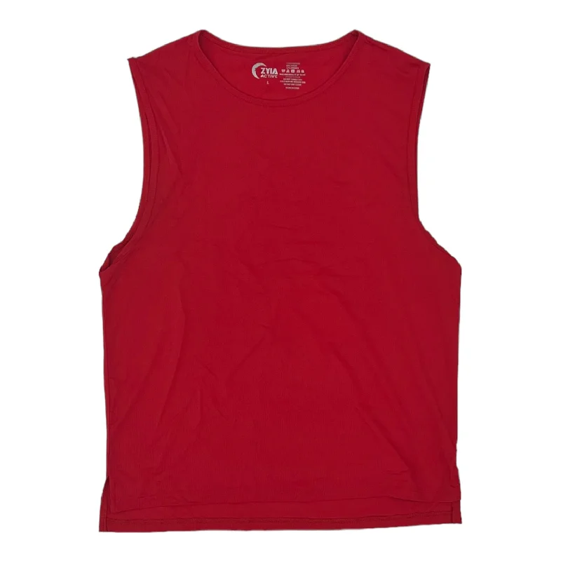 Women's Yoga Tops with High Stretch Fabric -RED ATHLETIC TANK TOP by ZYIA Size:L