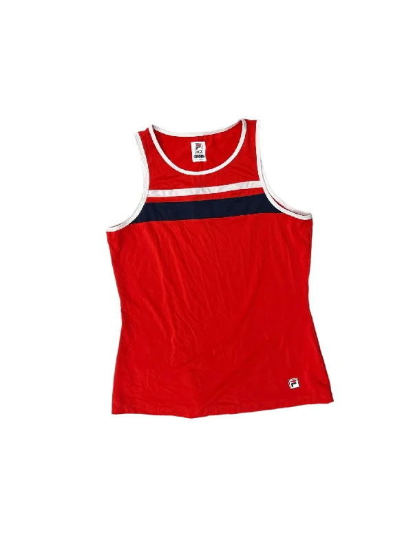 Yoga Tops for Core Flexibility -Red Athletic Tank Top Fila, Size Xs