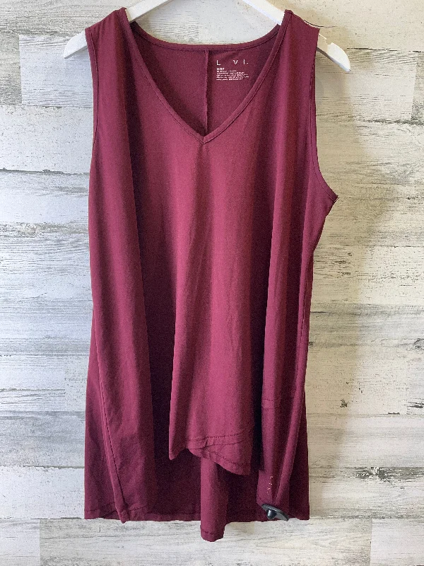 Yoga Tops for All Yoga Poses -Red Athletic Tank Top Livi Active, Size 2x