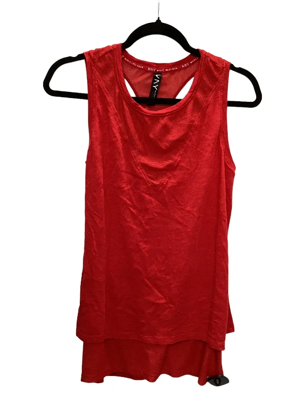 Women's Yoga Tops for Warm Weather Practice -Red Athletic Tank Top Marc New York, Size L