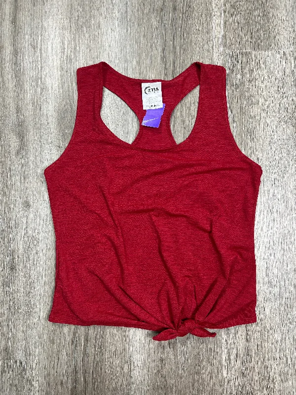 Seamless Yoga Tops for Women -Red Athletic Tank Top Zyia, Size L
