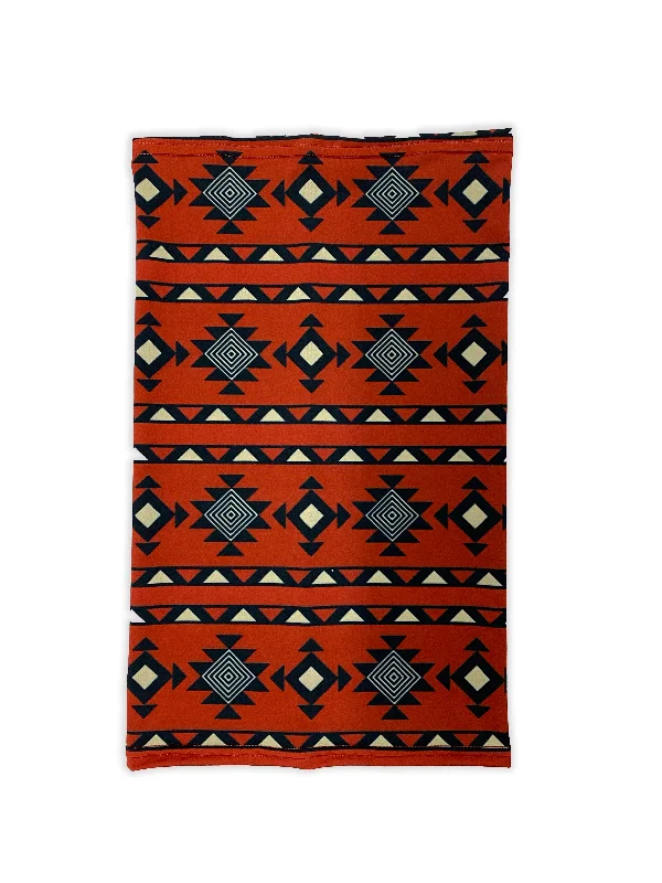Yoga Pants for Full Coverage -Red Aztec Neck Gaiter *FINAL SALE*