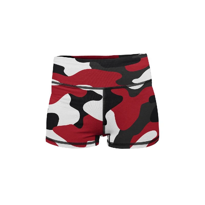 Flexible Fit Yoga Shorts -Red Camo Yoga Shorts