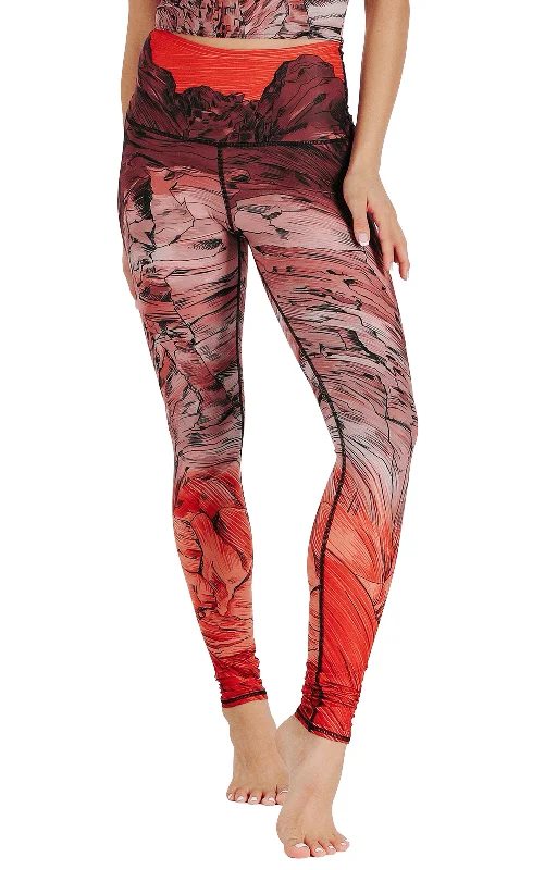 Yoga Pants for Building Flexibility -Red Rocks Printed Yoga Leggings