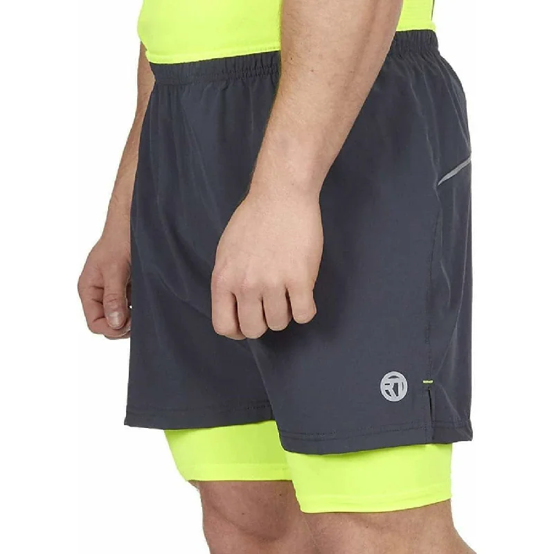 Performance Yoga Shorts for Comfort -Red Tag Activewear 2 In 1 Mens Running Shorts - Grey