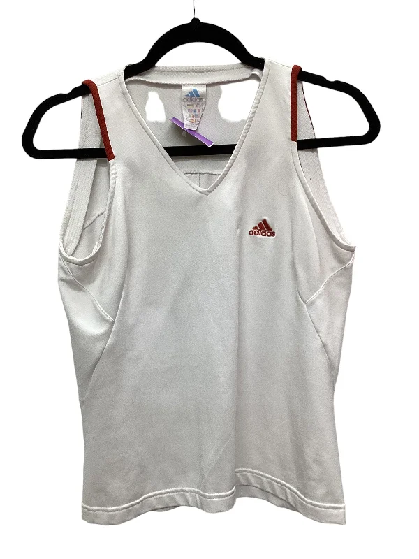 Yoga Tops for Strength Training and Poses -Red & White Athletic Tank Top Adidas, Size L