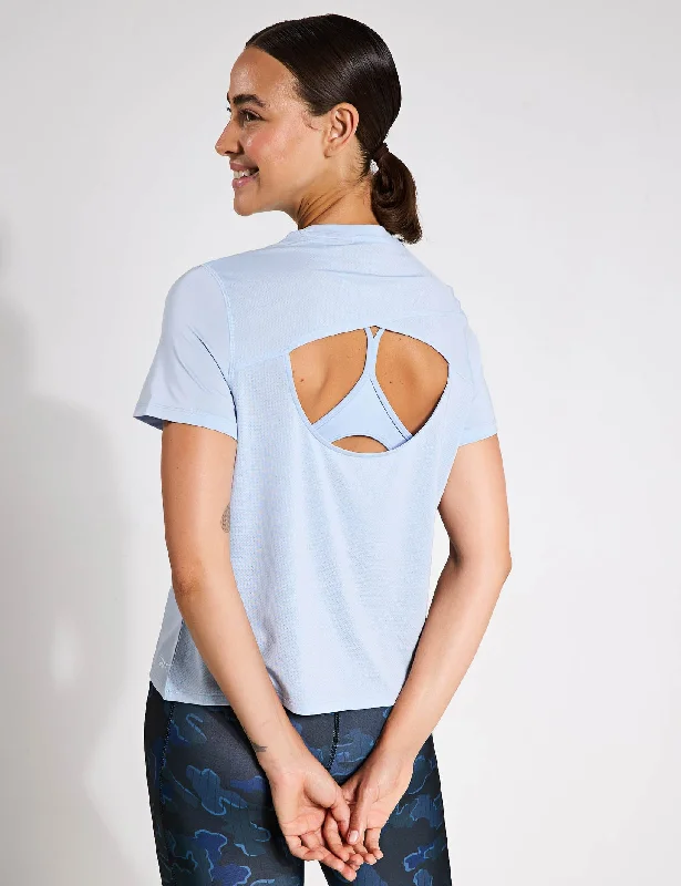 Yoga Tops for Flexibility and Balance -Chill Athletic T-Shirt - Pale Blue