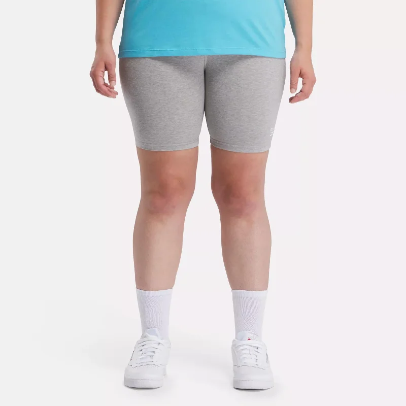 Women's Yoga Shorts for Stretching -Reebok Identity Small Logo Bike Shorts (Plus Size)