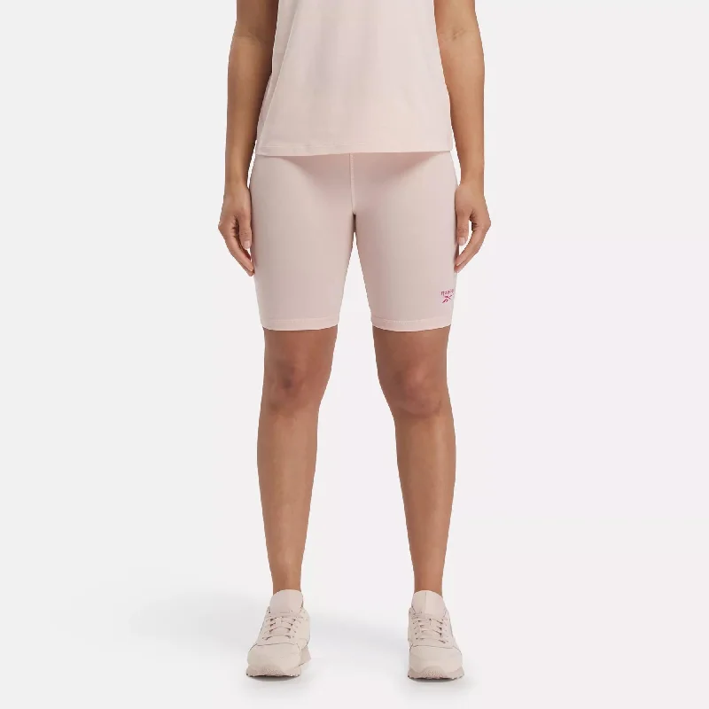 Compression Yoga Shorts for Women -Reebok Identity Small Logo Cotton Bike Short