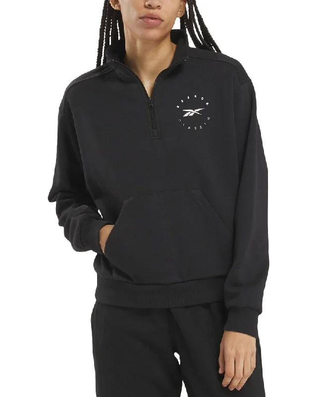 Fitted Yoga Tops for Yoga Class -Reebok Q3 Ide Fleece Midlayer