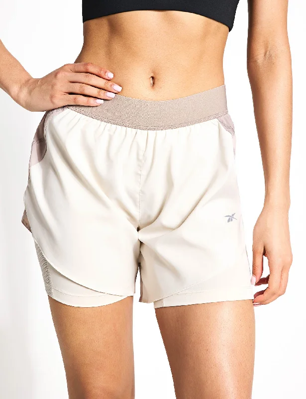 Yoga Shorts for Quick Workouts -Running 2-in-1 Short - Bone