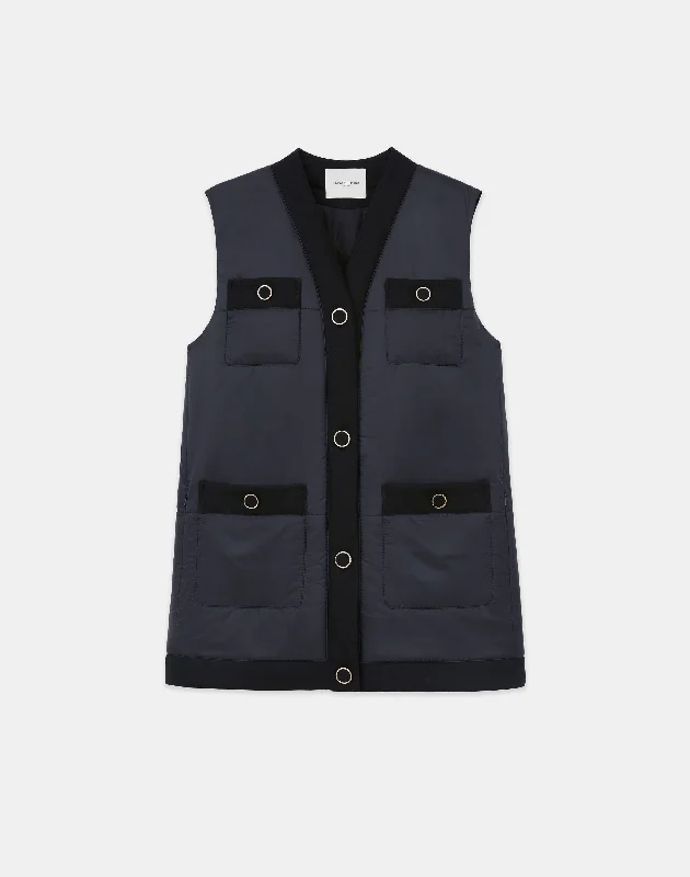 Yoga Shorts for Intense Practice -Regenerated Poly Tech Quilted Vest