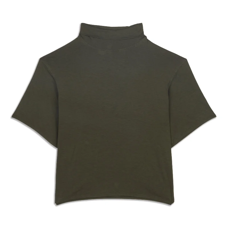 Yoga Tops for Flexibility in Every Pose -Relaxed-Fit -Blend Turtleneck T-Shirt - Resale