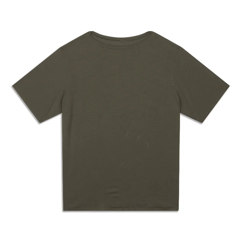 Yoga Tops for Comfortable Stretching and Posing -Relaxed-Fit Boatneck T-Shirt - Resale
