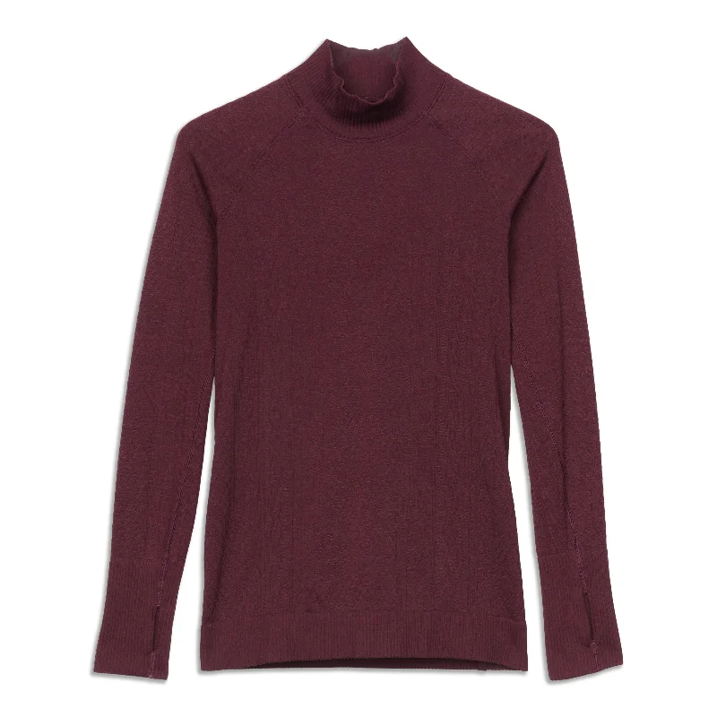 Women's Yoga Tops for Power Yoga -Rest Less Pullover Mock Neck - Resale