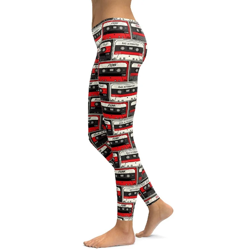 High-Performance Yoga Pants -Retro Cassette Tapes Leggings