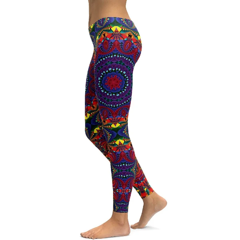 Comfortable, Stylish Yoga Pants -Retro Kaleidoscope Leggings