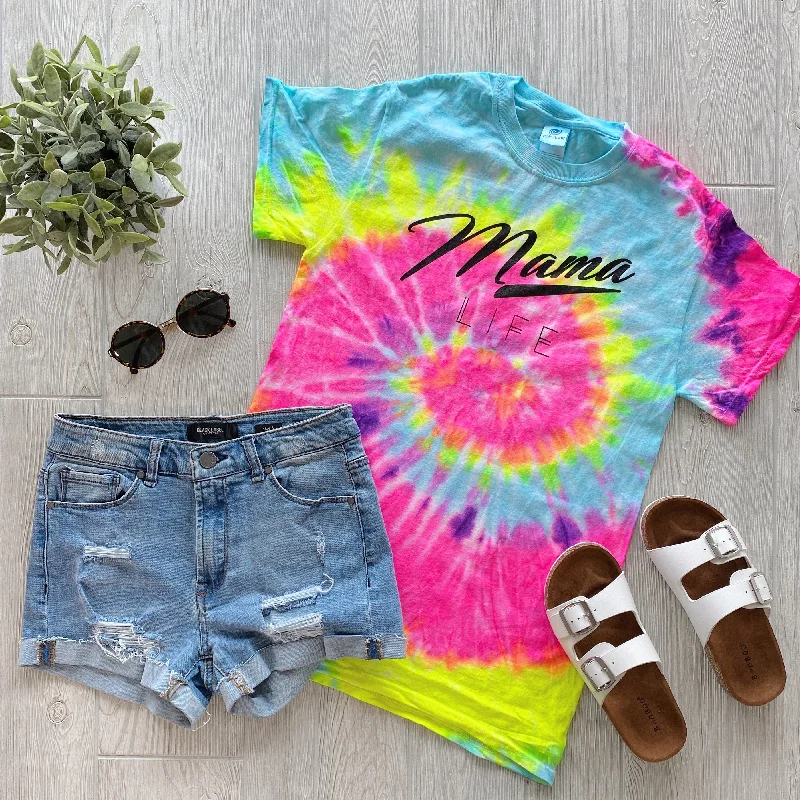 Yoga Tops for Stretching and Poses -Retro Mama • Tie-Dye Tee