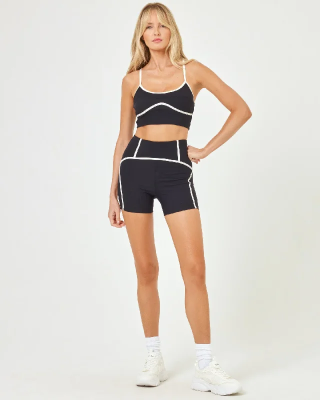Stylish Yoga Shorts for Gym and Fitness -Revel Short - Black/Cream