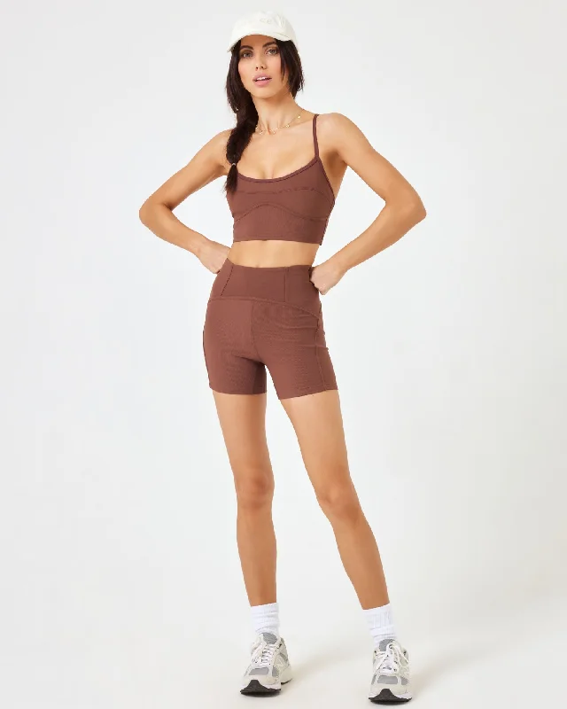 Breathable Yoga Shorts for Summer Workouts -Revel Short - Cafe
