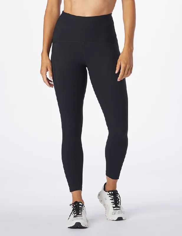 Lightweight Yoga Pants -SCULPT RIB™ Sport 7/8: Black