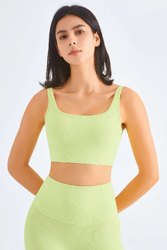 Yoga Bars for Healthy Energy -Seamless Ribbed Backless Sports Bra