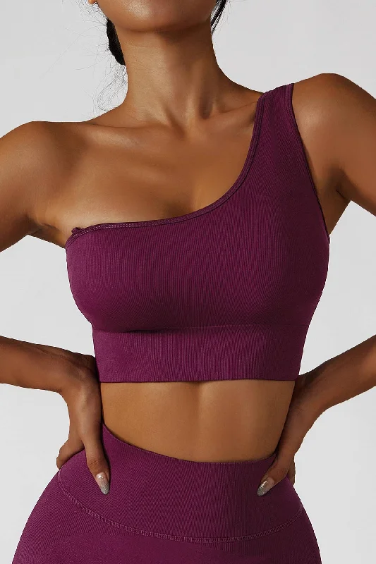 Yoga Bar with Raw Cacao -One Shoulder Sports Bra