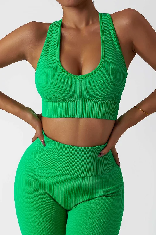 Yoga Bar with Superfood Ingredients -Ribbed Racerback Sports Bra