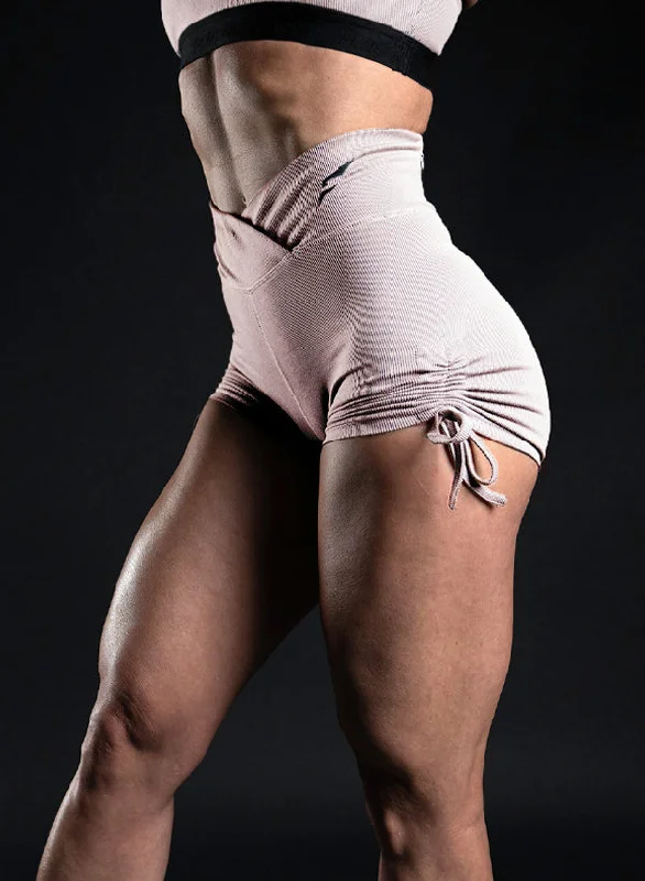Yoga Shorts for Women with Comfort Fit -RIBBED SHORTS - PINK