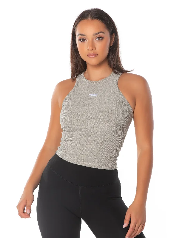 Yoga Tops for Deep Flexibility Movements -Ribbed Singlet - Sage