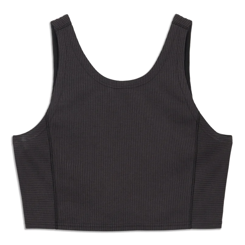 Women's Yoga Tops with Ribbed Fabric -Ribbed Softstreme Cropped Tank Top - Resale