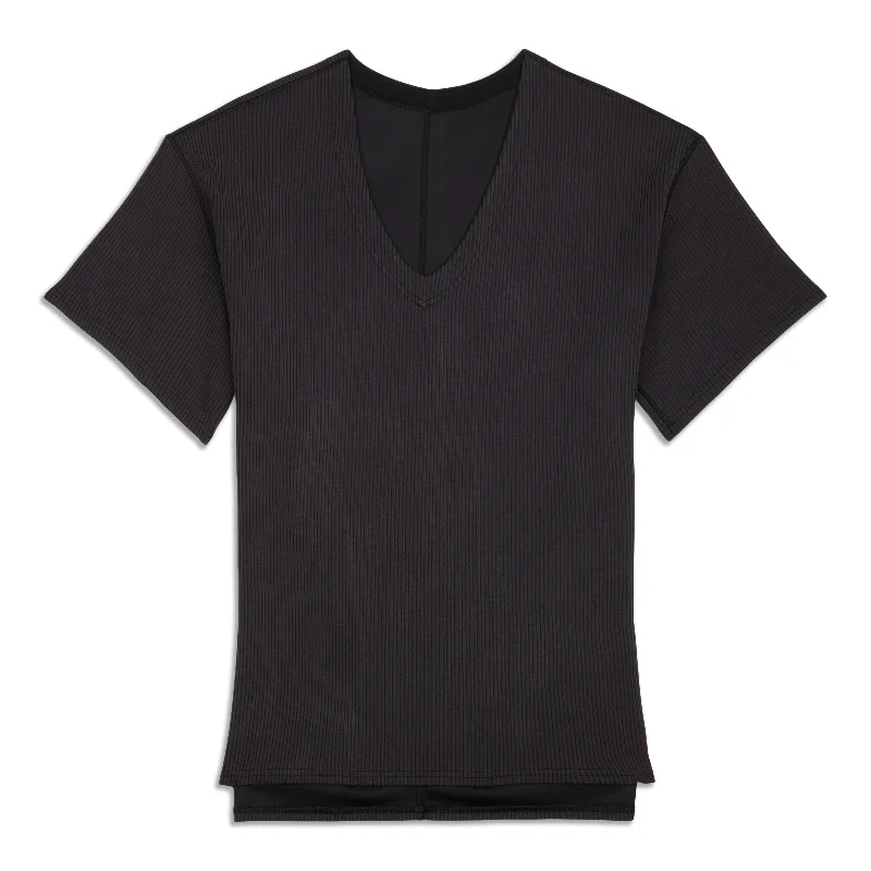 Yoga Tops for Daily Practice -Ribbed Softstreme Relaxed-Fit T-Shirt - Resale