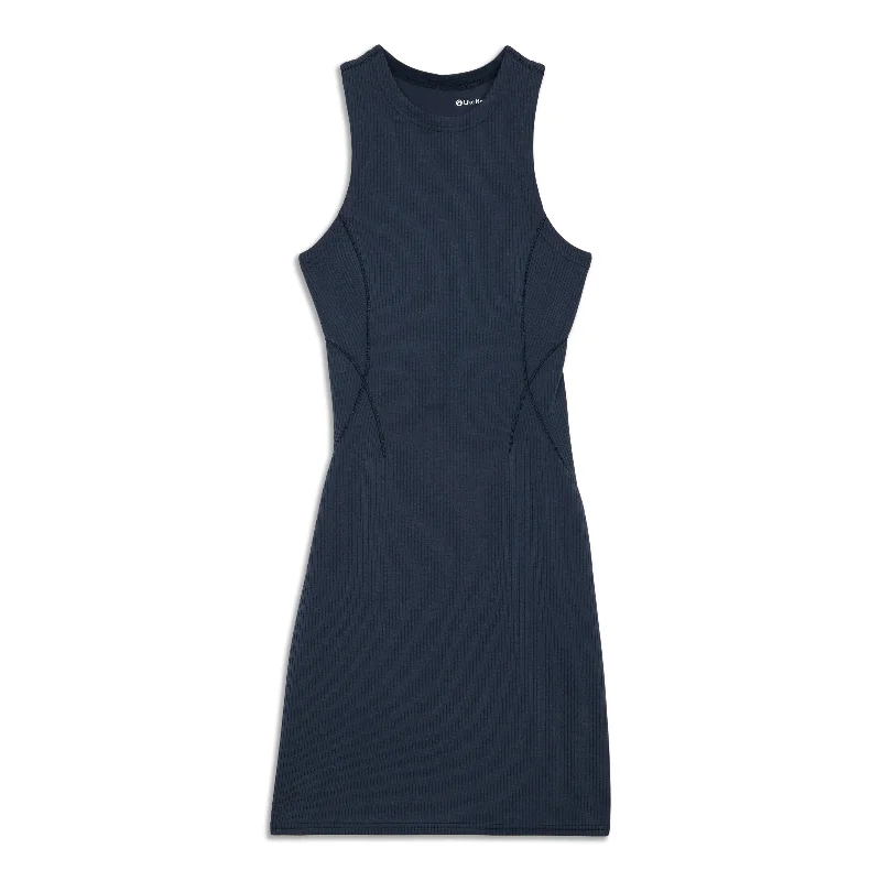 Yoga Tops for Easy Movement and Comfort -Ribbed Softstreme Slim-Fit Tank Dress - Resale