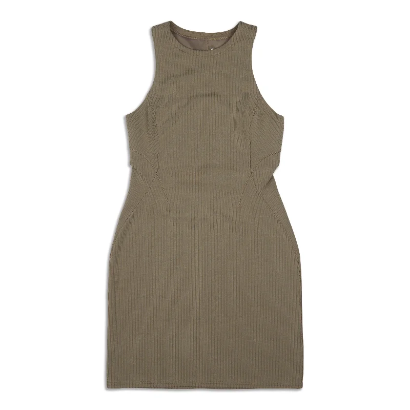Yoga Tops for Active and High-Energy Workouts -Ribbed Softstreme Slim-Fit Tank Dress - Resale