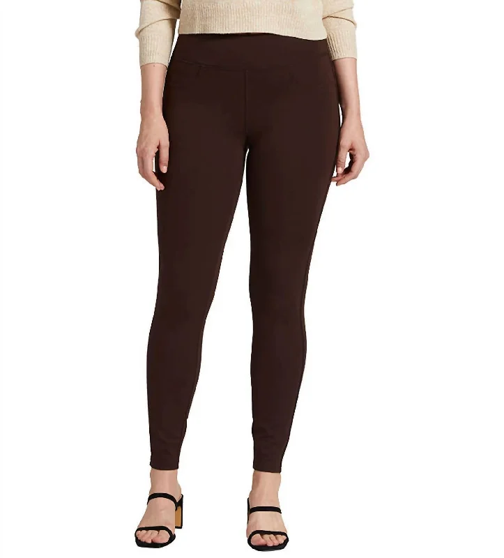 Yoga Shorts for Women's Fitness -Ricki Mid Rise Legging In Brown