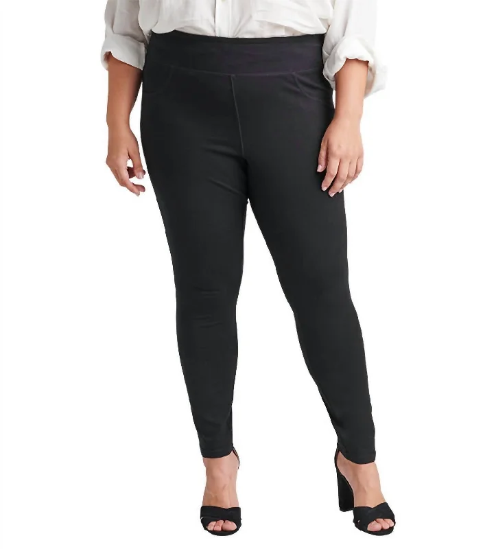 Yoga Shorts for Smooth Posture -Ricki Mid Rise Legging - Plus In Black