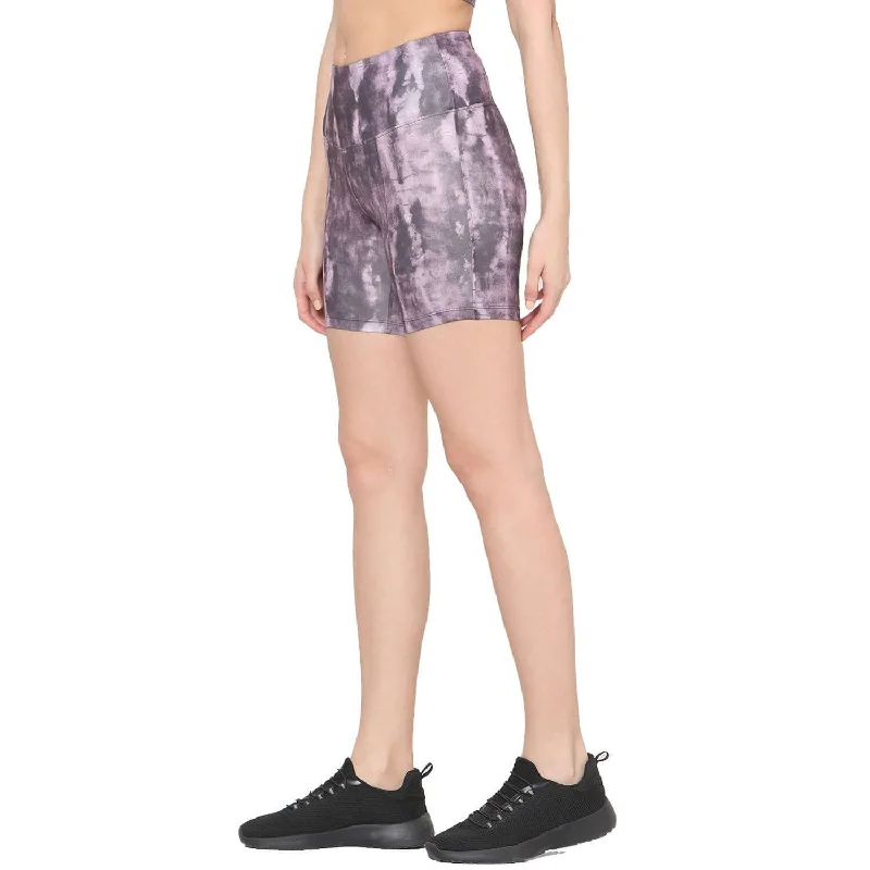 Yoga Shorts for Full Flexibility -Rider Shorts Purple Tie Dye