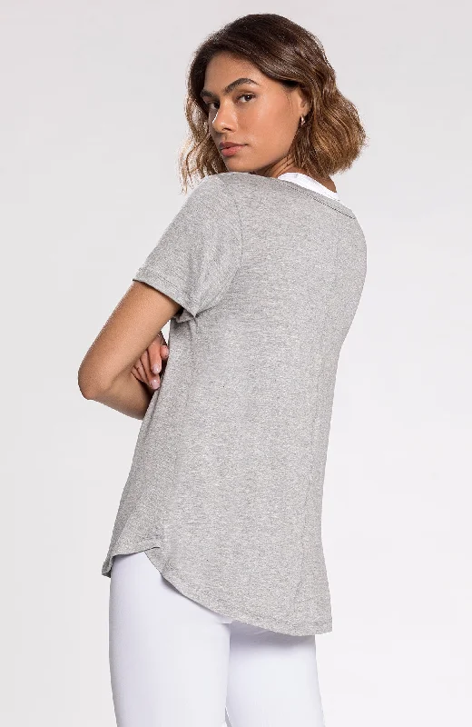 Plus Size Yoga Tops -Dreamer  RioModal™ Tee Gray