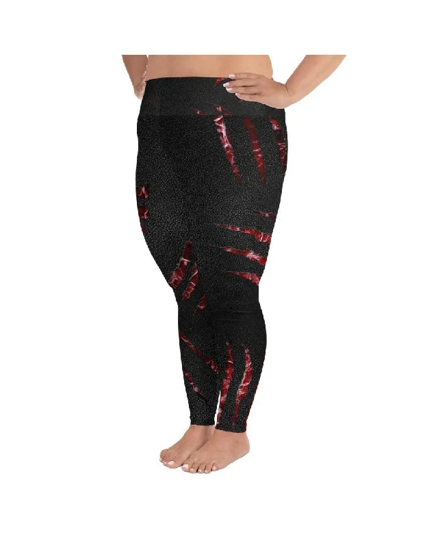 Yoga Pants with Seamless Waistband -Ripped Flesh Plus Size Leggings