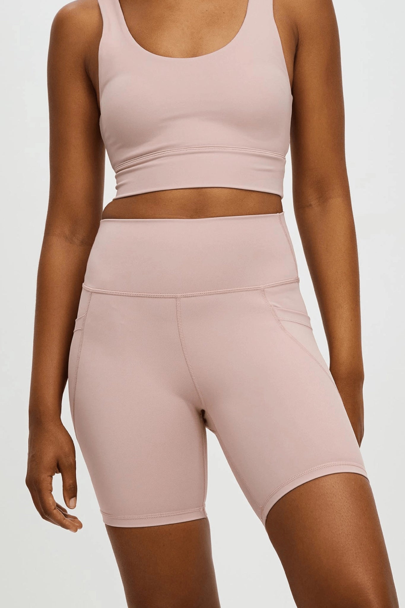 High-Waisted Yoga Shorts for Comfort -All Core Pocket Bike Short