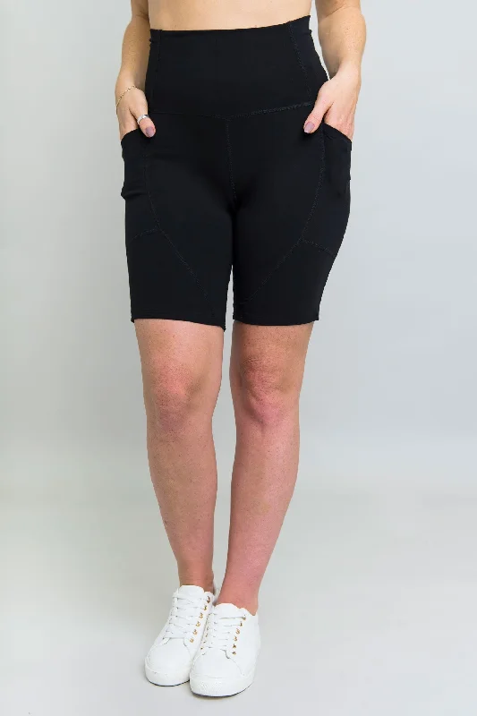 Stylish Yoga Shorts for Everyday Wear -Robson Shorts, Black, Bamboo